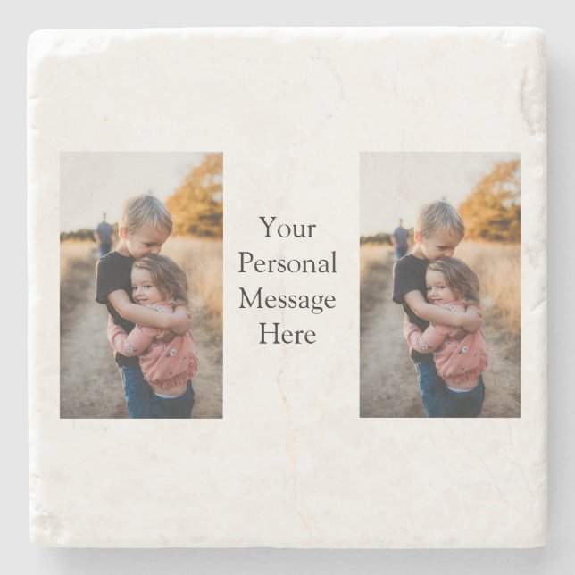 sister brother family add photo personal message h stone coaster (Front)