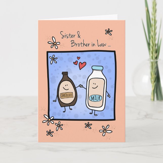 Sister & Brother in Law Anniversary Chocolate Milk Card (Front)