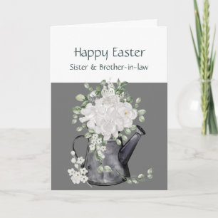 Sister & Brother-in-law Easter White Flowers Holiday Card