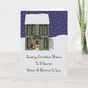 Sister & Brother In Law Primsy House Christmas Holiday Card