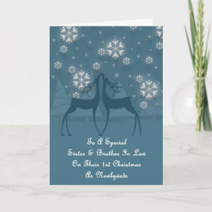 Sister & Brother In Law Reindeer Christmas Holiday Card