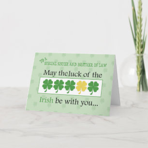 Sister & Brother-in-Law St. Patrick's Day Clover Card