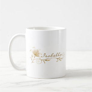 Sister Champagne Gold Lily Name Mug
