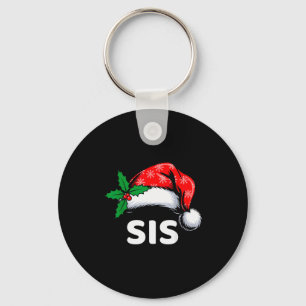 Sister Christmas Family Pajamas Matching Santa Hat Key Ring