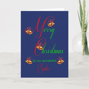 Sister Christmas Scrolls Holiday Card
