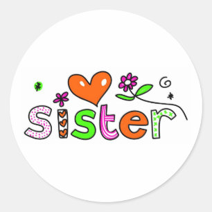Sister Classic Round Sticker