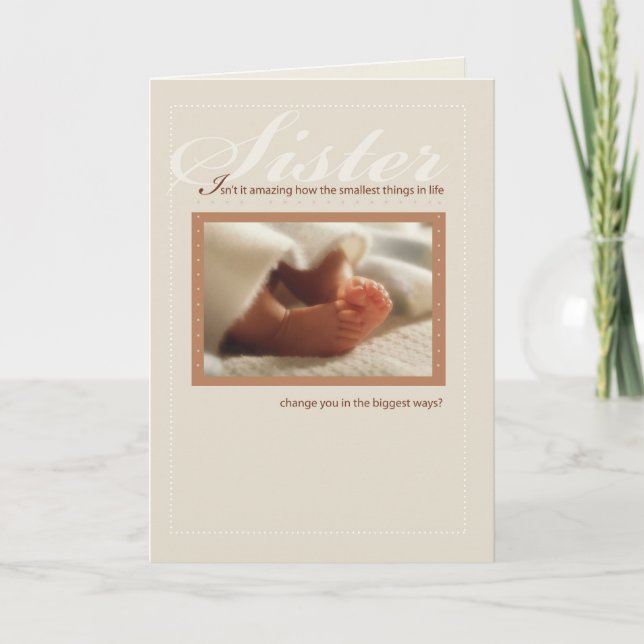 Sister Congratulations New Baby Feet Card (Front)