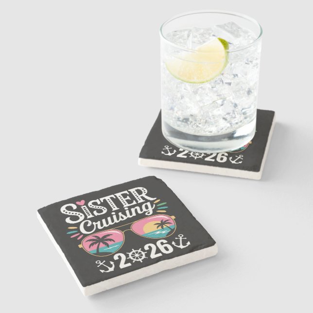 Sister Curising 2026 Stone Coaster (Side)
