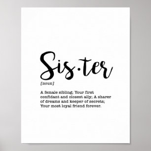Sister Definition Art Print
