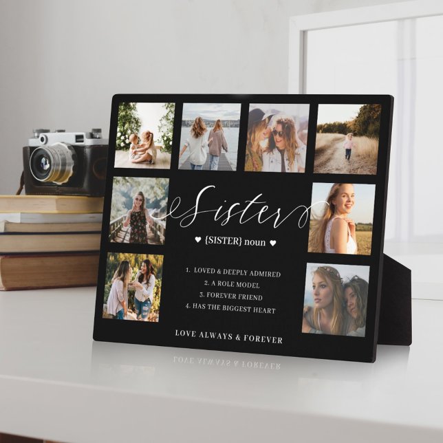 Sister Definition Script Photo Collage Keepsake Plaque (Creator Uploaded)
