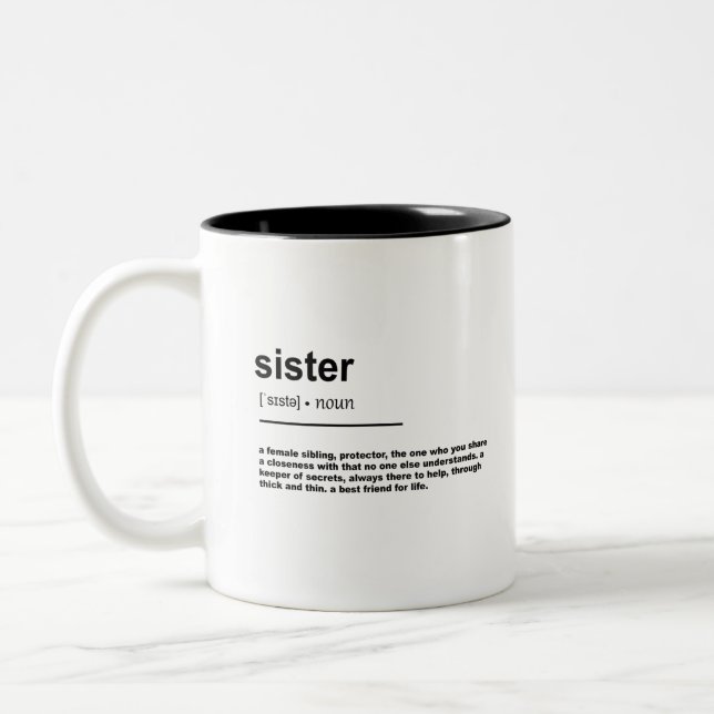 Sister Definition Two-Tone Coffee Mug (Left)