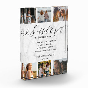 Sister Dictionary Definition Photo Collage Marble