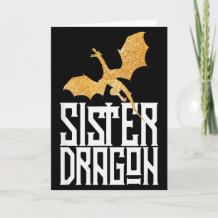 Sister Dragon Christmas Matching Family Tribe Girl Card