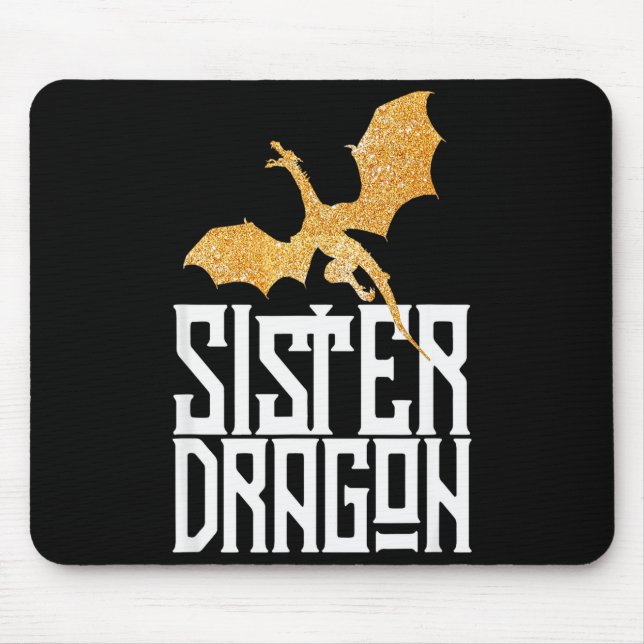 Sister Dragon Christmas Matching Family Tribe Girl Mouse Mat (Front)