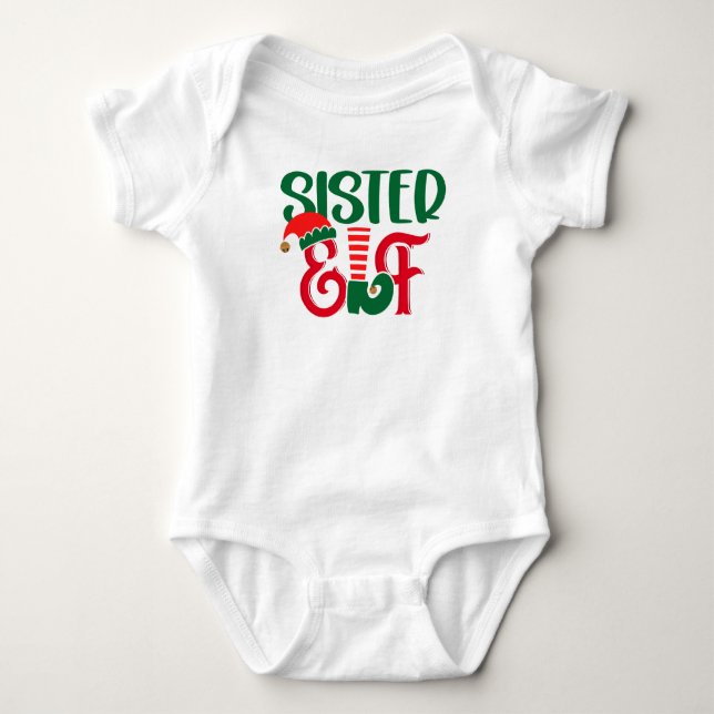 Sister Elf Baby Bodysuit (Front)