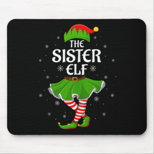 Sister Elf Christmas Family Girls Women Elf Squad  Mouse Mat