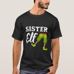 Sister Elf Christmas Girl Siblings Xmas Elves Funn T-Shirt