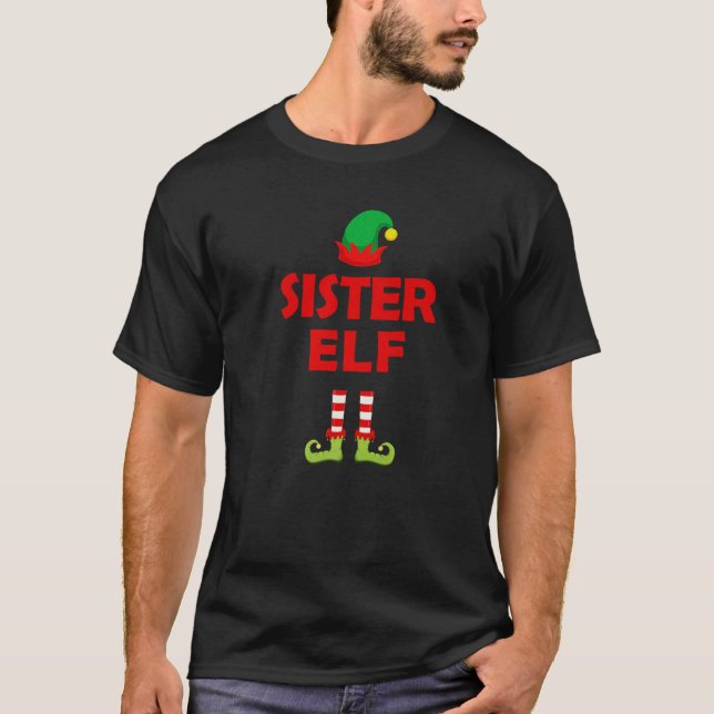 Sister Elf Christmas Holiday Elf Squad Xmas Elves  T-Shirt (Front)