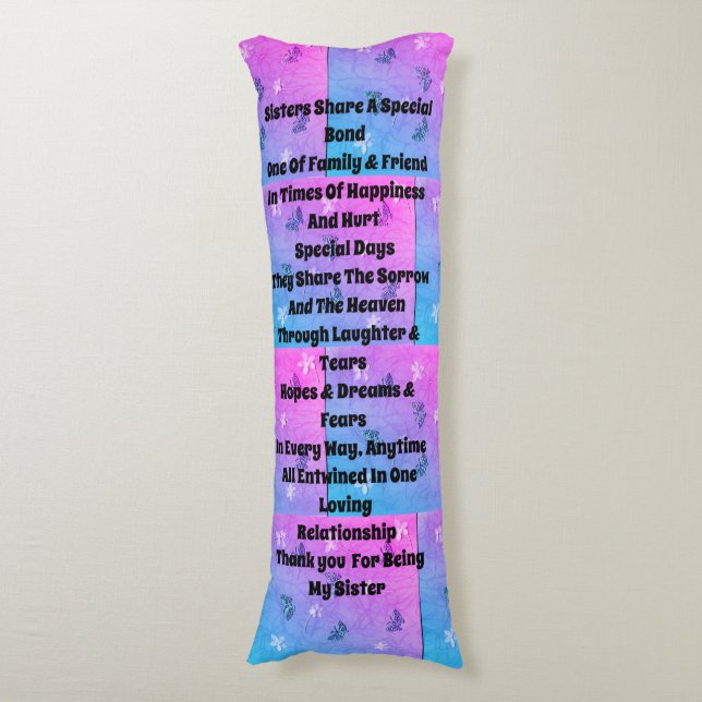 Sister Embellished Body Cushion (Front Vertical)