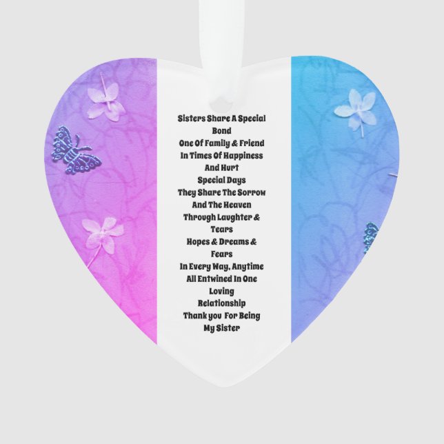 Sister Embellished Ornament (Front)