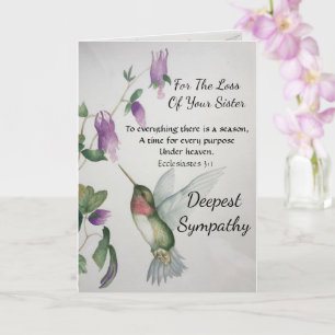 Sister Everything There Is A Season Quote Sympathy Card
