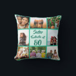 Sister fantastic at 80 birthday photo collage cushion<br><div class="desc">👉 Put a smile on a face with this awesome 80th birthday sister photo collage throw pillow! - Simply click to personalise this design 🔥 My promises - This design is unique and is designed with you in mind 🙏 Thank you for supporting my small business - If you would...</div>