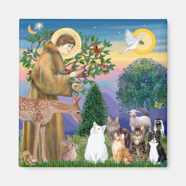 Sister Frances Blessing 5 cats Magnet (Front)