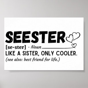 Sister Funny Seester definition Poster