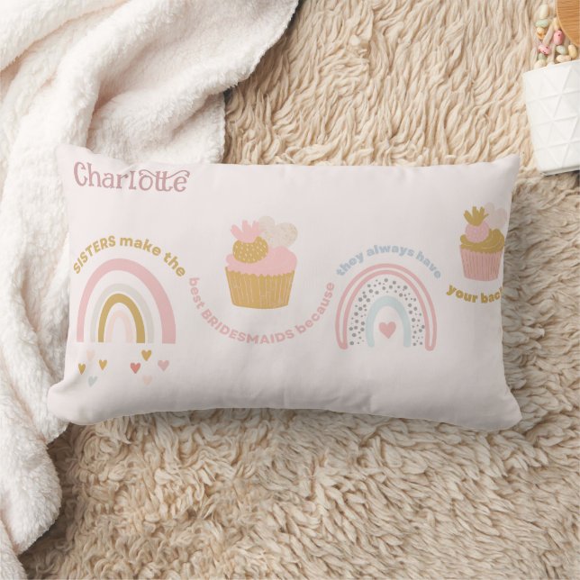 SISTER Gift - Bridesmaids Proposal Gift idea Lumbar Cushion (Blanket)