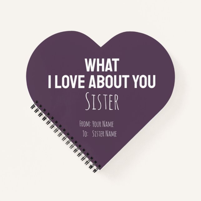 Sister Gifts Modern Simple Keepsake Cute Unique Notebook (Front)