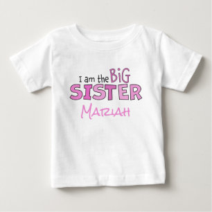 Sister Girly Pink Modern Typography Cute Baby T-Shirt