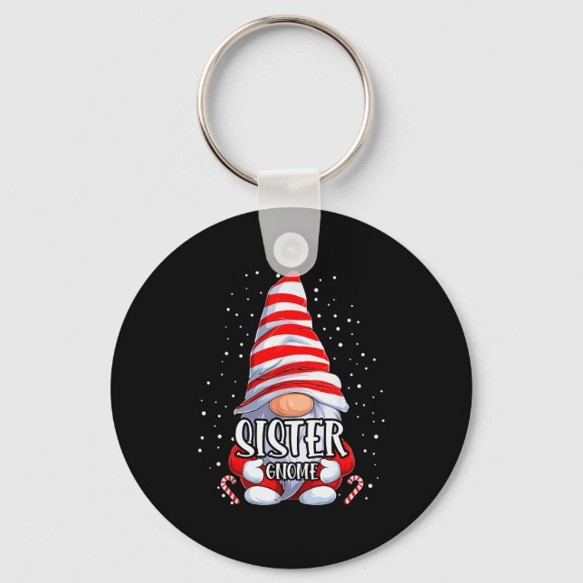Sister Gnome Christmas Pajamas Matching Family Gro Key Ring (Front)