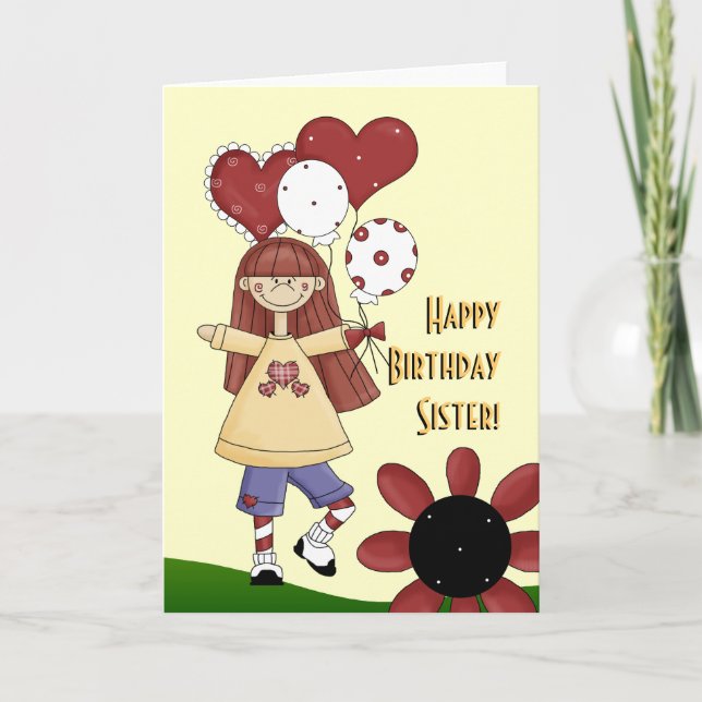 Sister Happy Birthday card (Front)