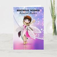 Sister, Happy Birthday cute fairy dancing