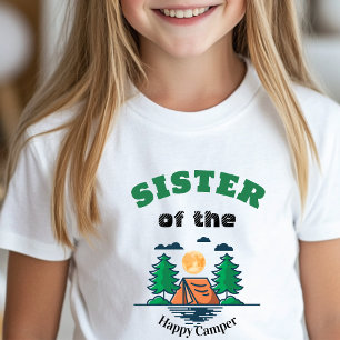 Sister Happy Camper T-Shirt Kids Birthday Party
