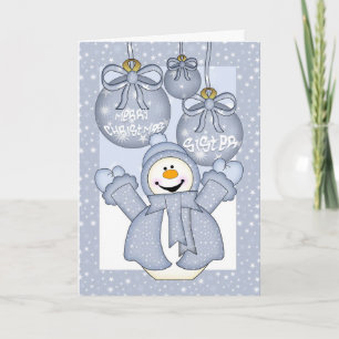 sister, happy snowman christmas card
