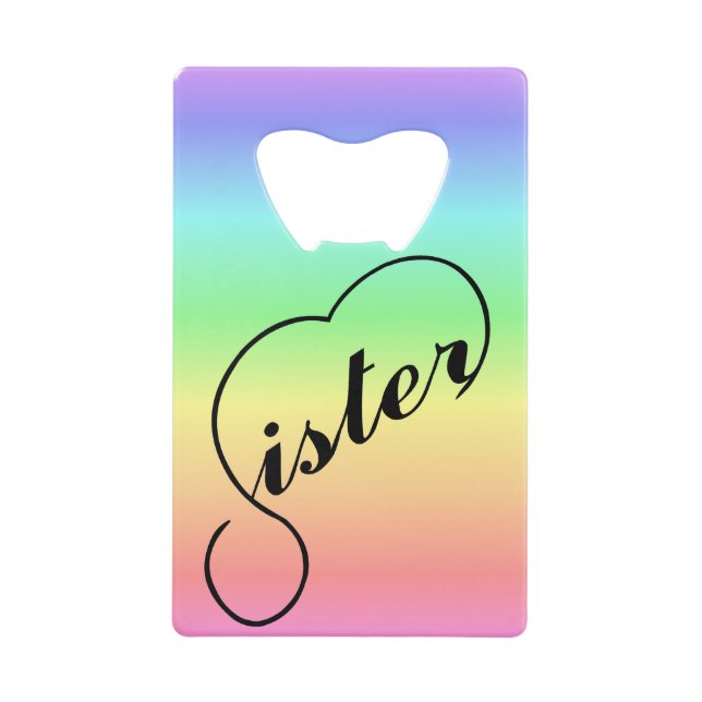 Sister heart colourful rainbow background on (Front)