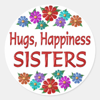 Sister Hugs Classic Round Sticker