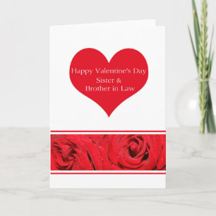 Sister & Husband Happy Valentine's Day Roses Holiday Card
