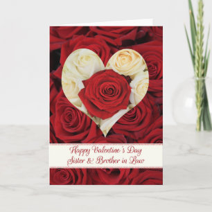 Sister & Husband Happy Valentine's Day Roses Holiday Card