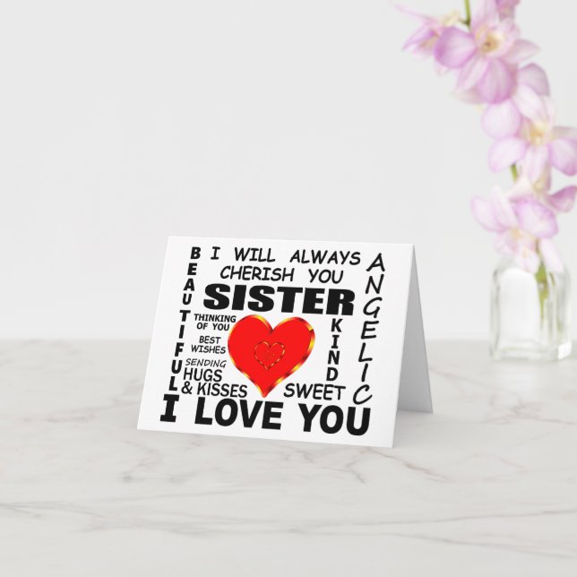 Sister I Love You Card (Orchid)