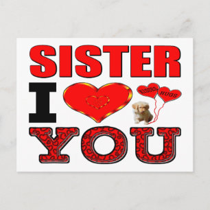 Sister I Love You Postcard