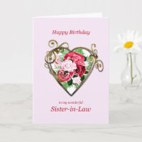 Sister-in-Law Birthday Antique Painted Roses