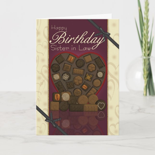 Sister in Law Birthday Card - Chocolates (Front)