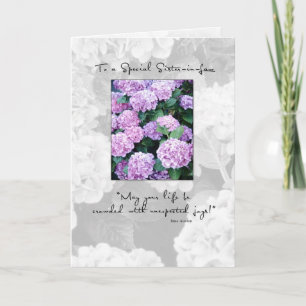 Sister-in-Law Birthday Hydrangea Card