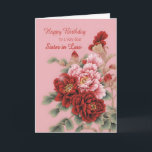 Sister In Law Birthday Peonies Card<br><div class="desc">A delightful illustration of pink and red peonies to wish your sister-in-law a happy birthday. This card is full of love,  and elegant and classy at the same time.</div>