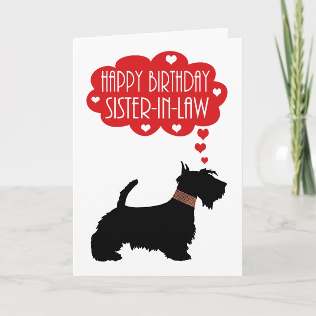 Sister-in-Law Birthday With Silhouette Scottish Card (Front)