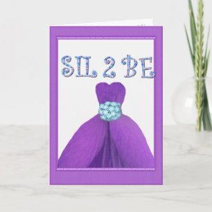 SISTER-IN-LAW Bridesmaid PURPLE Flower Petal Dress Invitation