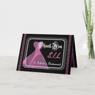 Sister-in-Law Bridesmaid THANK YOU - Purple Gown Card