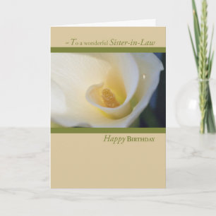 Sister-in-Law Cala Lily Birthday Card
